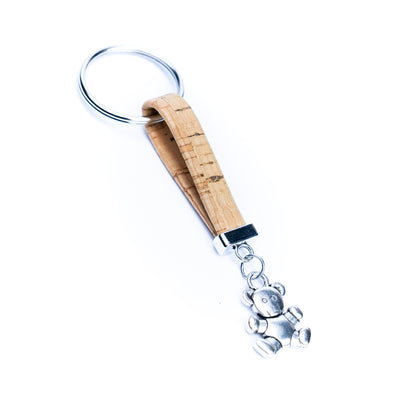 Colorful cork and bear accessories handmade keychains I-096-MIX-10