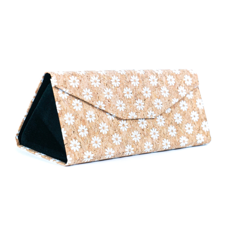 Foldable Triangular Cork Glasses Case L-1079