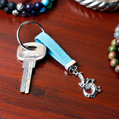 Colorful cork and Crocodile accessories handmade keychains I-093-MIX-10