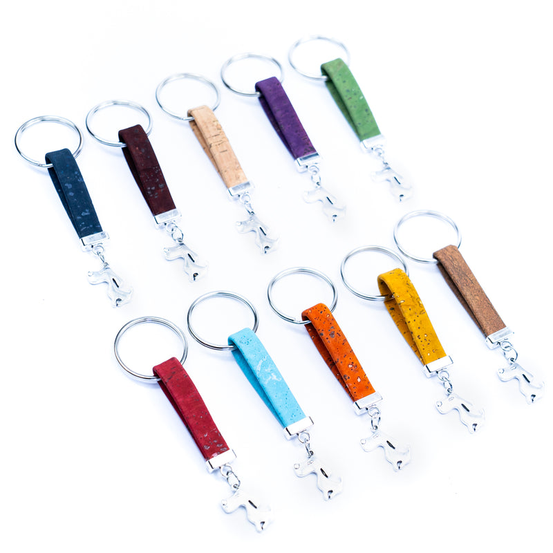 Colorful cork and dog accessories  handmade keychains I-090-MIX-10