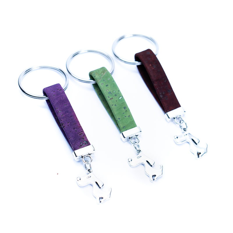 Colorful cork and dog accessories  handmade keychains I-090-MIX-10