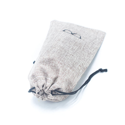 Gray and Lavender Linen Eye Protection Drawstring Bag L-916-12