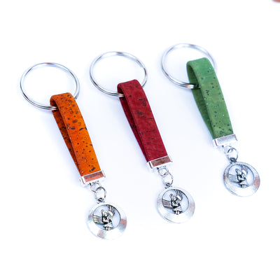 Colorful cork with Angel pendant accessories handmade keychains I-102-MIX-10