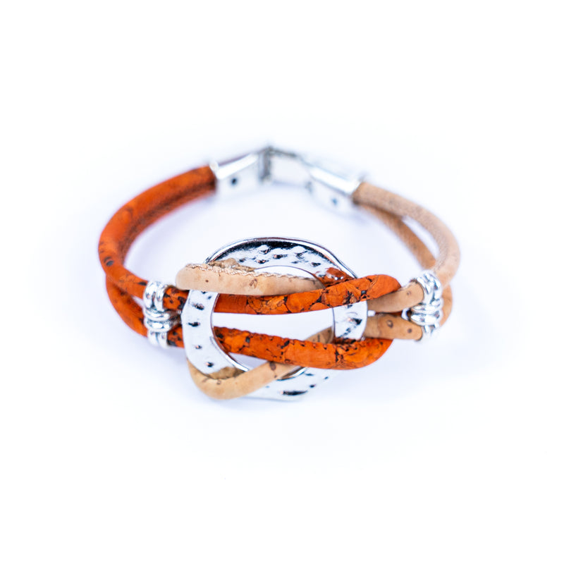 3MM round colored cork cord with ring accessories handmade women&