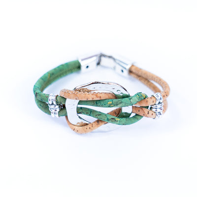 3MM round colored cork cord with ring accessories handmade women's bracelet  DBR-006-MIX-5