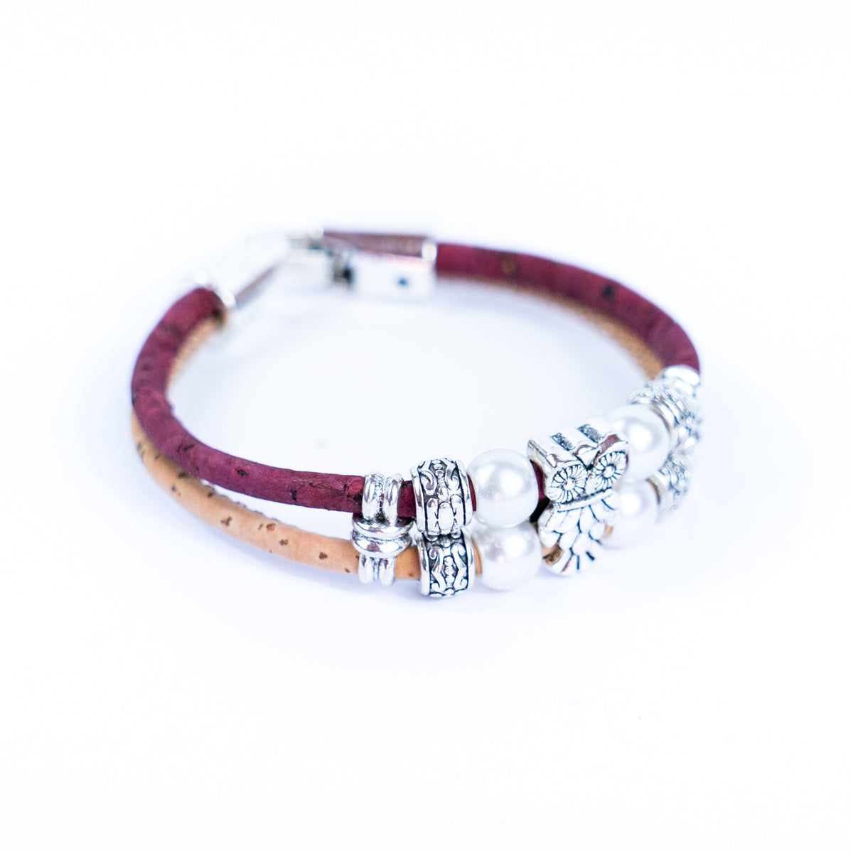3MM round colored cork cord and owl alloy accessories handmade women's bracelet  BR-413-MIX-5