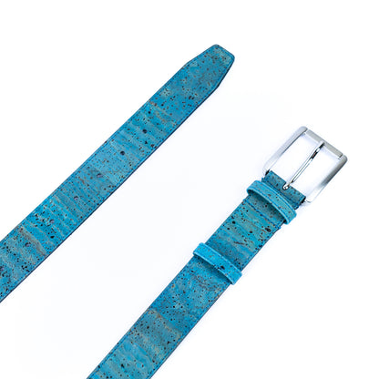 Men’s Cork Belt with Silver Rectangular Buckle L-1039