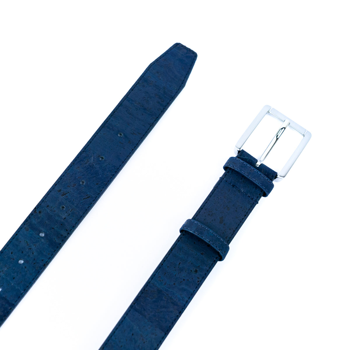 Men’s Cork Belt with Silver Rectangular Buckle L-1039