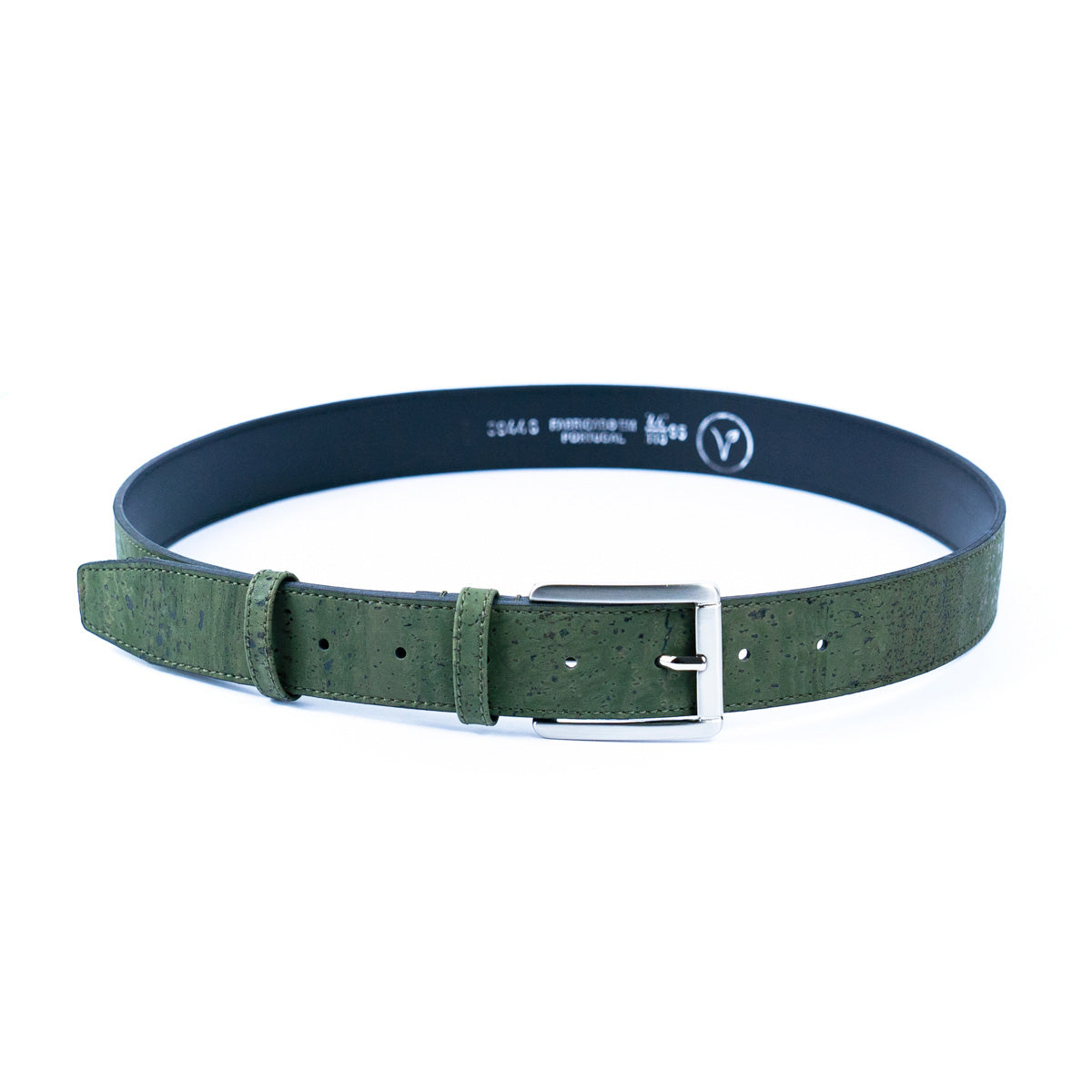 Men’s Cork Belt with Silver Rectangular Buckle L-1039