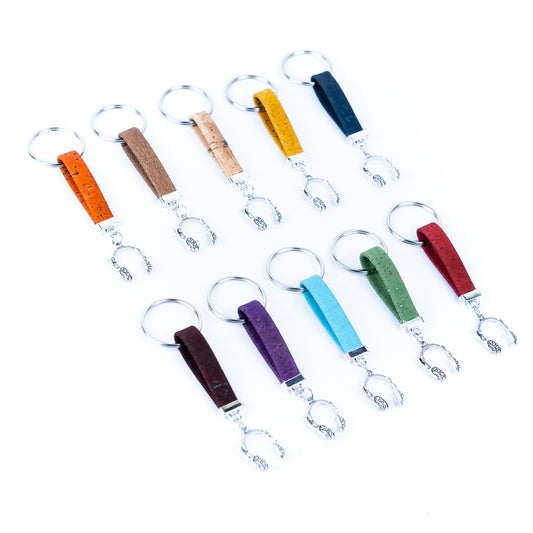 Colorful cork and earphone accessories handmade keychains I-092-MIX-10