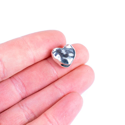 10PCS For about 5mm leather antique silver heart beads forJewelry supply Findings -D-5-5-262