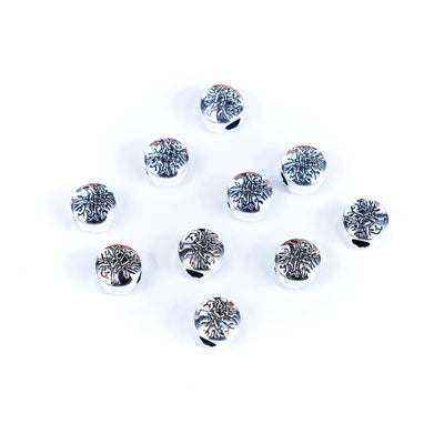 10PCS For about 5mm leather antique silver tree beads for Jewelry supply Findings -D-5-5-264