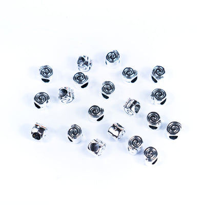 20PCS For about 5mm leather antique silver  beads for Jewelry supply Findings -D-5-5-263