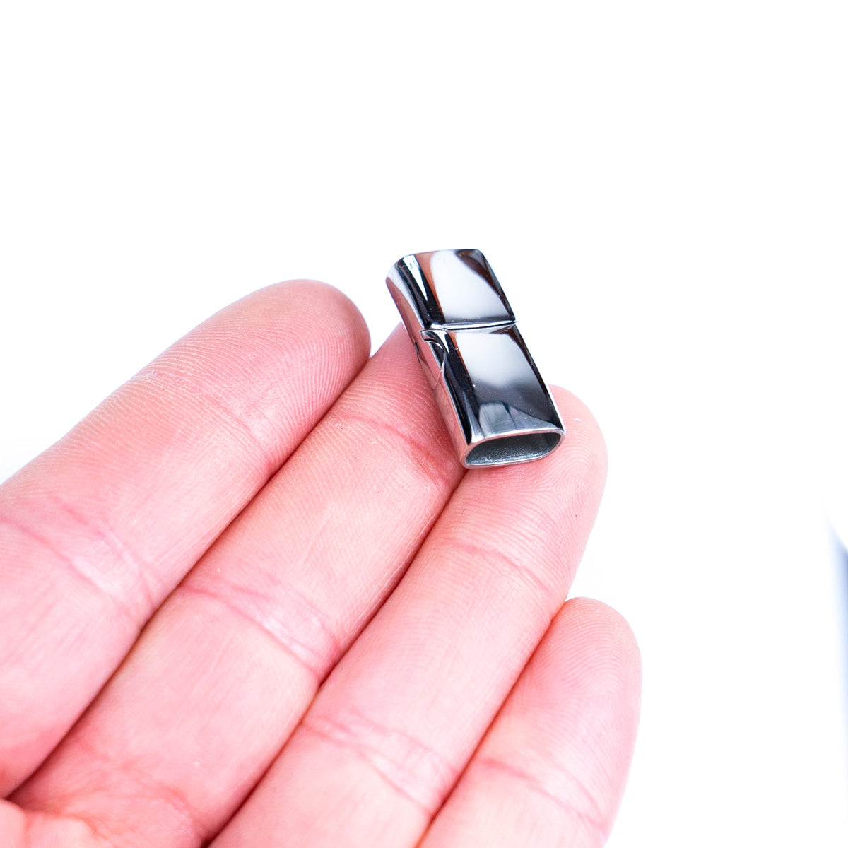 2Pcs for about 10*5mm Stainless steel leather clasp , antique silver, jewelry supplies jewelry finding D-1-2