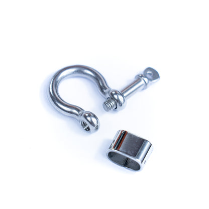 2Pcs for Shackle Clasp Stainless steel leather clasp , antique silver, jewelry supplies jewelry finding D-1-4
