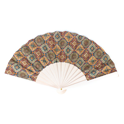 Cork Antique Wooden Folding Hand Fan L-073-12（12units）