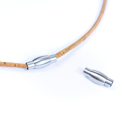 2Pcs for about 5mm round Stainless steel leather clasp , antique silver, jewelry supplies jewelry finding D-1-7