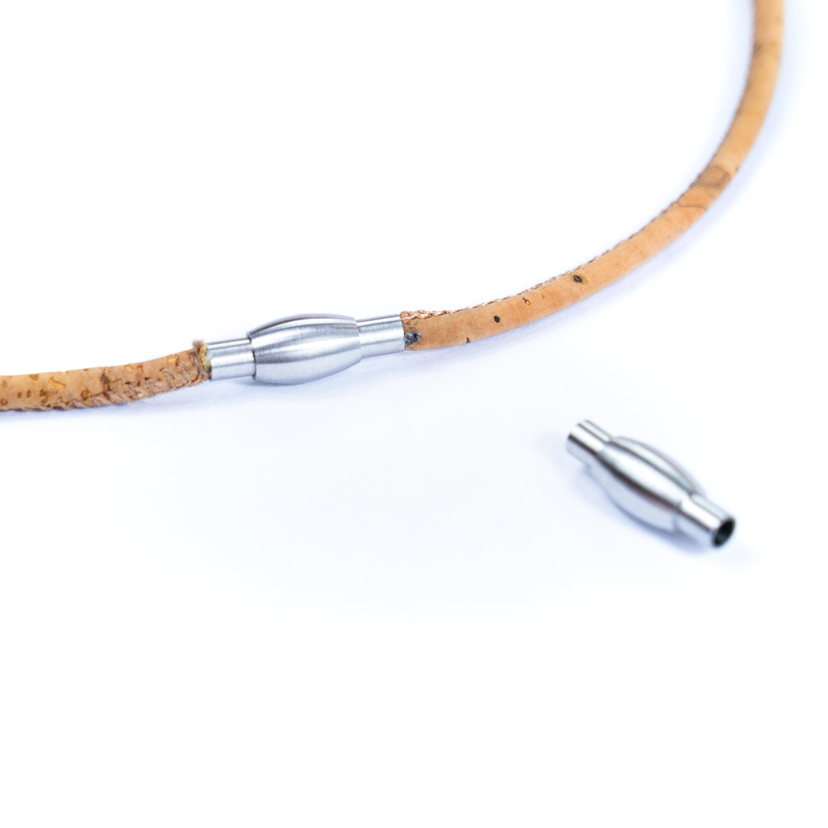 2Pcs for about 3mm round Stainless steel leather clasp , antique silver, jewelry supplies jewelry finding D-1-8