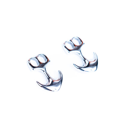 2Pcs Stainless Steel Double Hole Anchor Leather Cord Buckle jewelry finding D-1-9