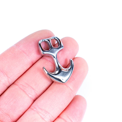 2Pcs Stainless Steel Double Hole Anchor Leather Cord Buckle jewelry finding D-1-9