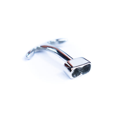 2Pcs Stainless steel spear-shaped double-hole buckle – 5mm round hole diameter jewelry finding D-1-10