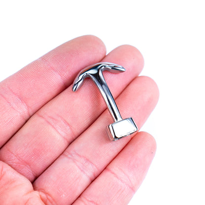 2Pcs Stainless steel spear-shaped double-hole buckle – 5mm round hole diameter jewelry finding D-1-10