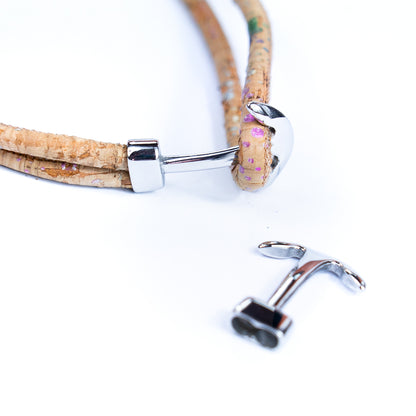 2Pcs Stainless steel spear-shaped double-hole buckle – 5mm round hole diameter jewelry finding D-1-10