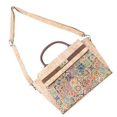 Flash Sale Women's Printed Cork Handbag and Crossbody Bag BAGD-559