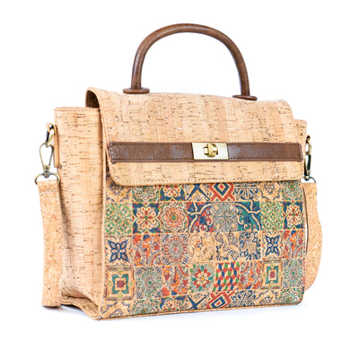 Flash Sale Women's Printed Cork Handbag and Crossbody Bag BAGD-559