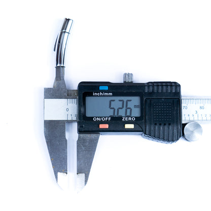 2Pcs about 5mm Round Stainless Steel Curved Snap Clasp Cord End – Suitable for Cork Cord and Leather Cord D-1-12