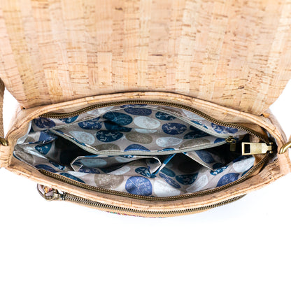 Printed Cork Messenger Crossbody Bag — BAGD-630