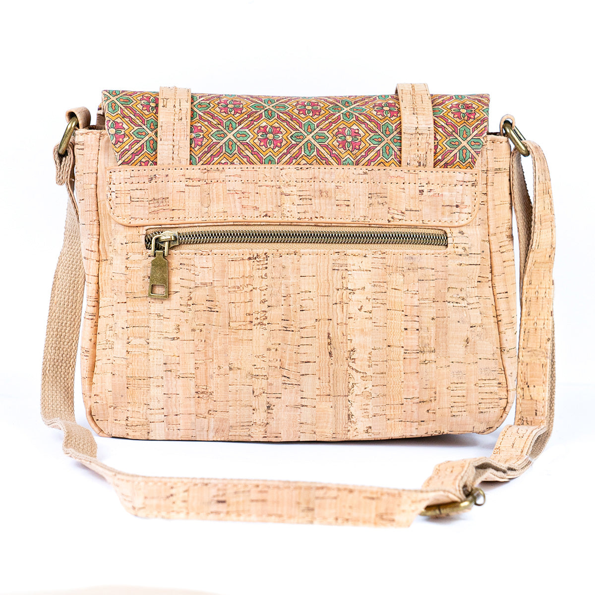 Printed Cork Messenger Crossbody Bag — BAGD-630