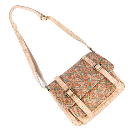 Printed Cork Messenger Crossbody Bag — BAGD-630
