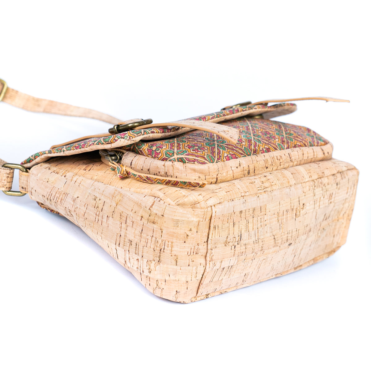 Printed Cork Messenger Crossbody Bag — BAGD-630