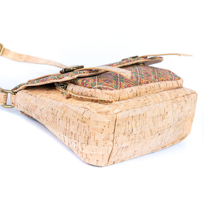 Printed Cork Messenger Crossbody Bag — BAGD-630