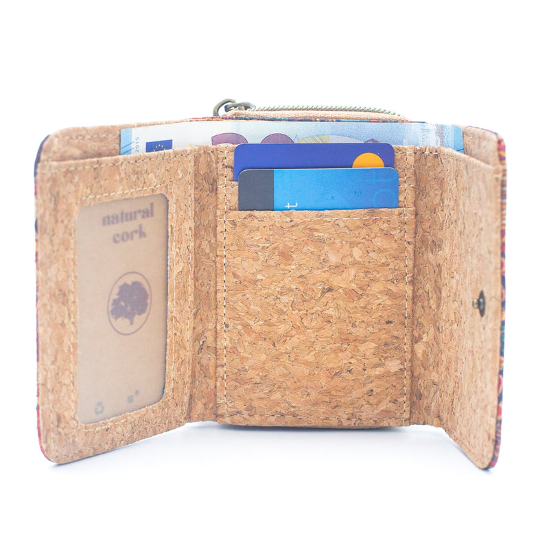 Cork Short Wallet - Compact and Eco-Friendly BAGD-202-MIX-6（6units）