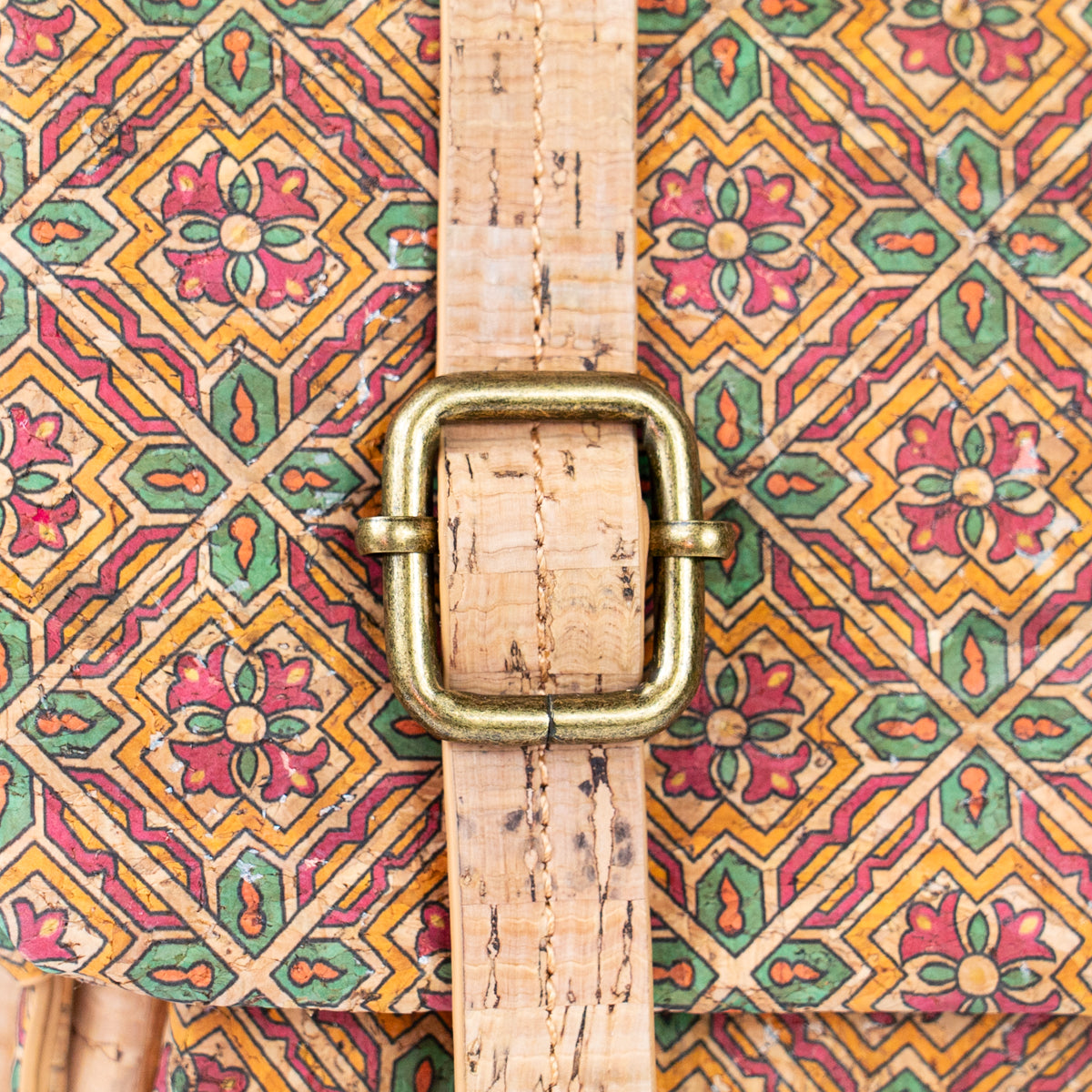 Printed Cork Messenger Crossbody Bag — BAGD-630