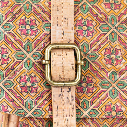 Printed Cork Messenger Crossbody Bag — BAGD-630