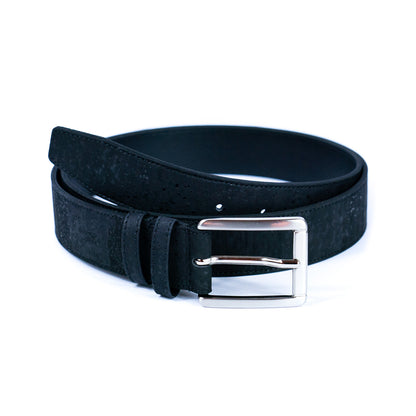 Men’s Cork Belt with Silver Rectangular Buckle L-1039