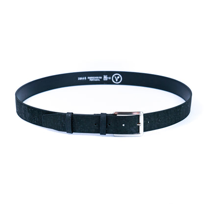 Men’s Cork Belt with Silver Rectangular Buckle L-1039