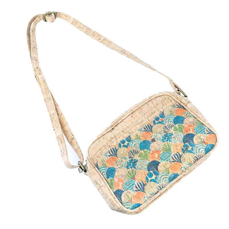Floral & Mosaic Cork Crossbody Bag – Lightweight, Vegan & Stylish BAGD-564