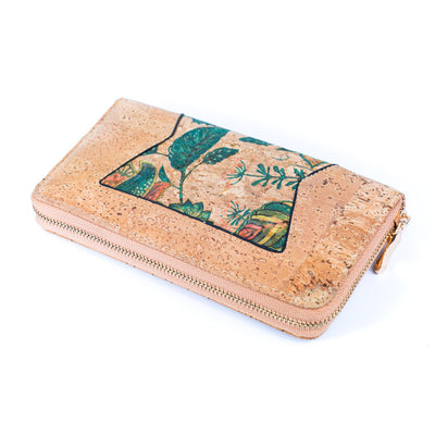 Floral Print Cork Women's Long Wallet: Eco-Friendly BAGF-083