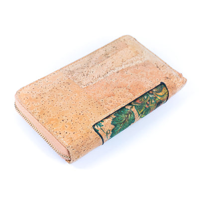 Floral Print Cork Women's Long Wallet: Eco-Friendly BAGF-083