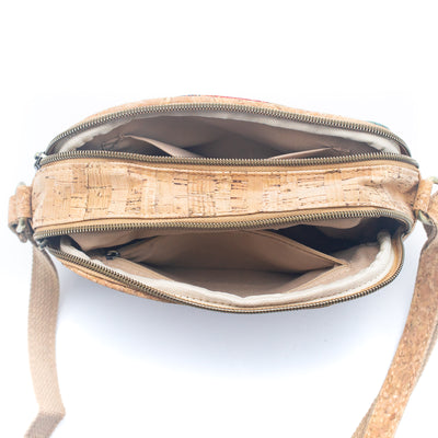 Floral & Mosaic Cork Crossbody Bag – Eco-Friendly & Stylish BAGF-057
