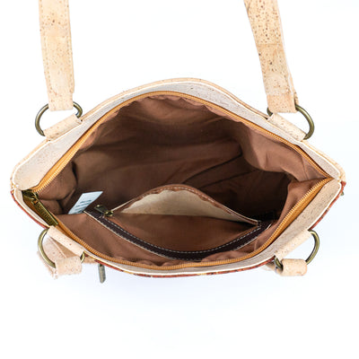 Cork Shoulder Bag with Double Zipper Pockets BAGP-285