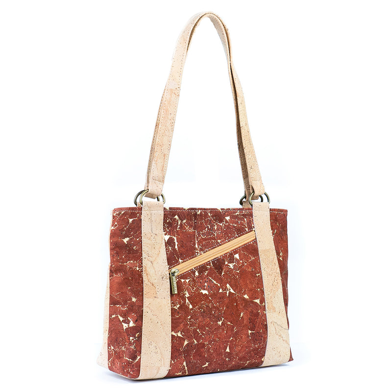 Cork Shoulder Bag with Double Zipper Pockets BAGP-285