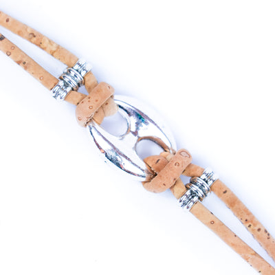 cork cord with  accessories handmade women's bracelet BR-418-5