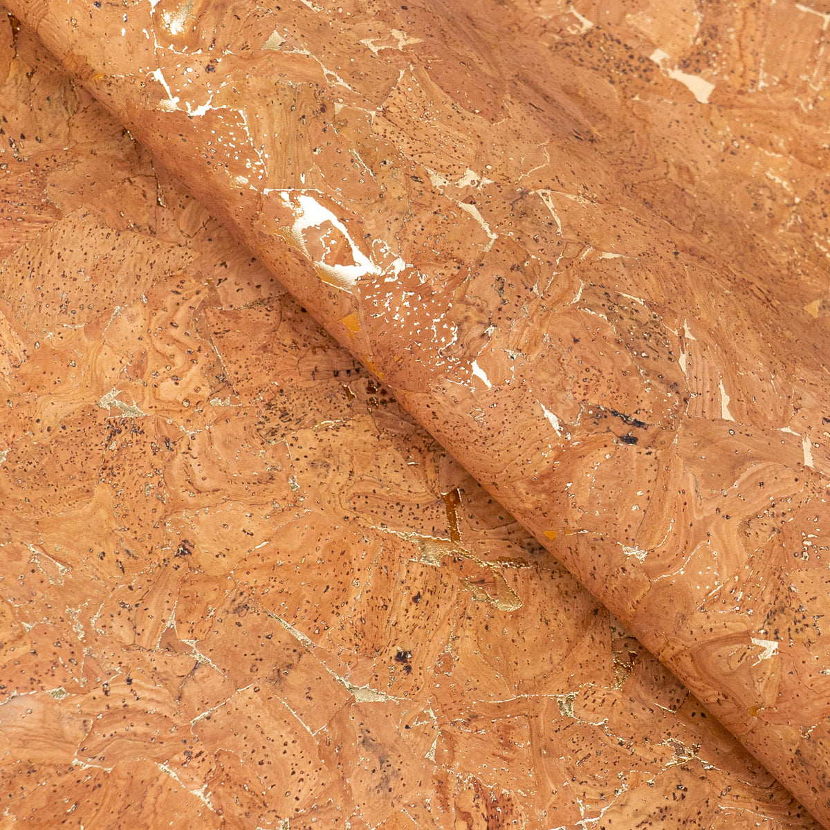 Gold Marble Cork Fabric - Sample