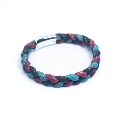 Colorful Cork Bracelet Made of Natural Cork Thread and Magnet Clasp BRW-013-MIX-5