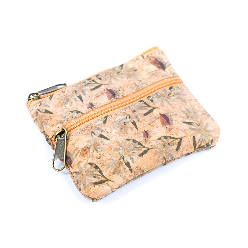 Double Zipper Cork Coin Purse  (5units) BAGP-264